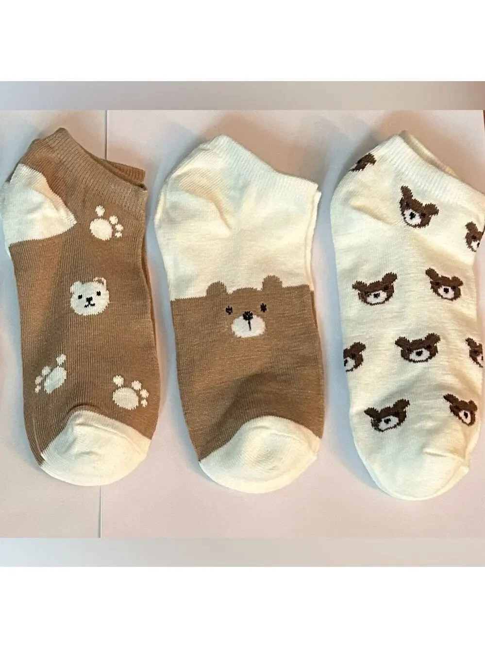 5 Pairs of Low Cut Bear Socks Fits shoe size 5 to 9 NEW